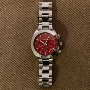 Fossil Stainless Steal Red Faced Watch CH2866